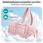 Tecido e acabamento — bolsa ginastica acolchoada 18l, cor Rosa