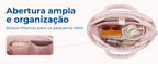 Interior e organização dos compartimentos — bolsa boston puffer Bags Mart cor Rosa