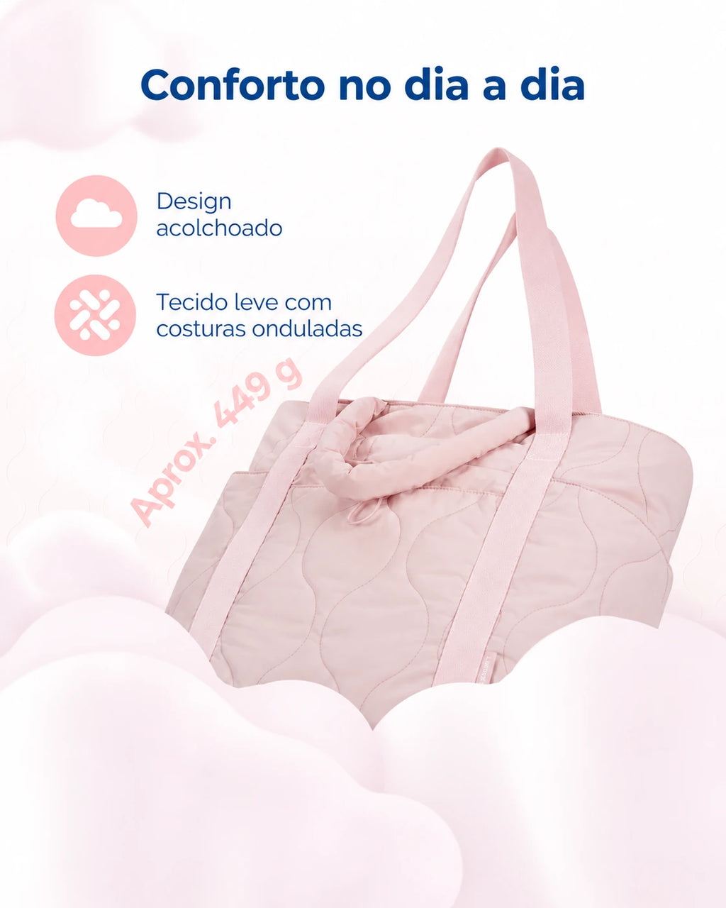 Leveza e acabamento — bolsa boston puffer Bags Mart cor Rosa