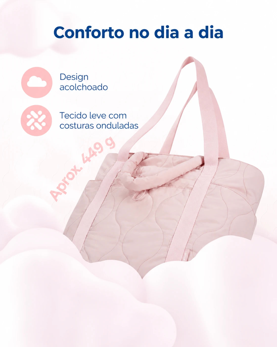 Leveza e acabamento — bolsa boston puffer Bags Mart cor Rosa