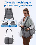 Alças de mochila que podem ser guardadas e alça transversal — mochila camera 2 em 1 Bags Mart cor Cinza