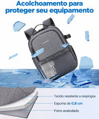 Tecido e camadas de acolchoamento — mochila camera 2 em 1 Bags Mart cor Cinza