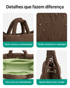 Alças, tecido, forro e ajuste lateral — bolsa acolchoada Bags Mart cor Marrom
