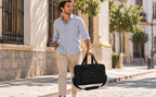 Bolsa em uso — bolsa de viagem com compartimento para notebook, cor Preto