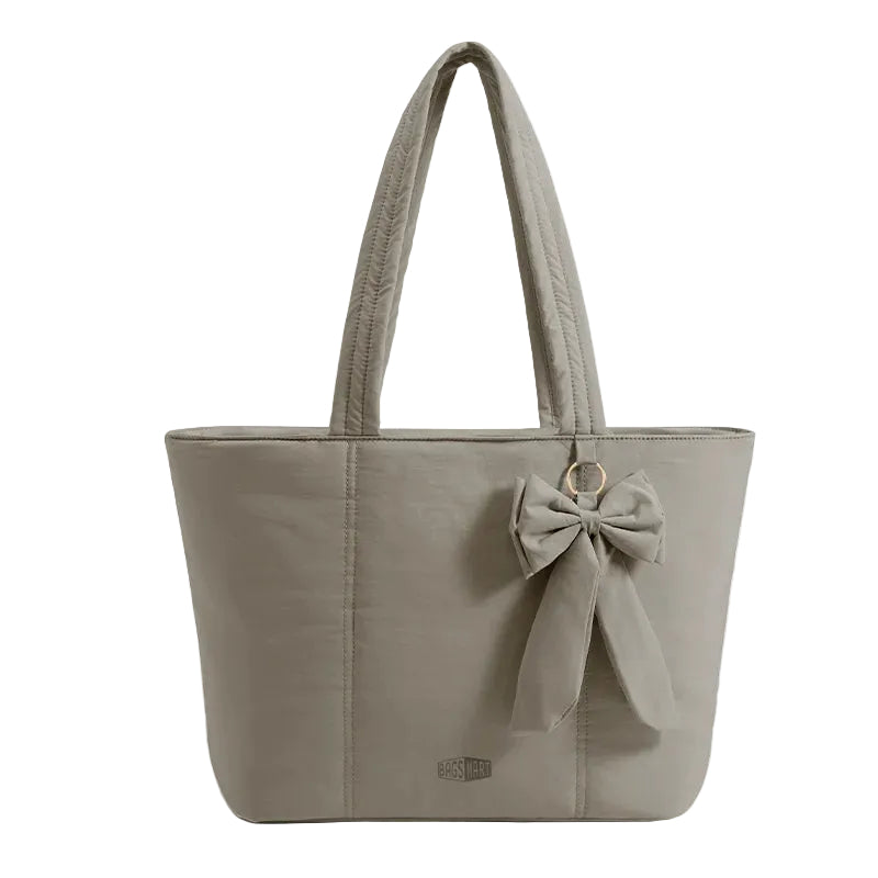 Bolsa Tote Feminina com Laço Bags Mart - Cor Cinza