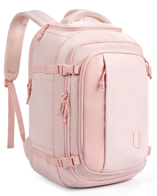 Mochila de Viagem Bags Mart 30L à Prova d'Água com Porta USB - Cor Rosa