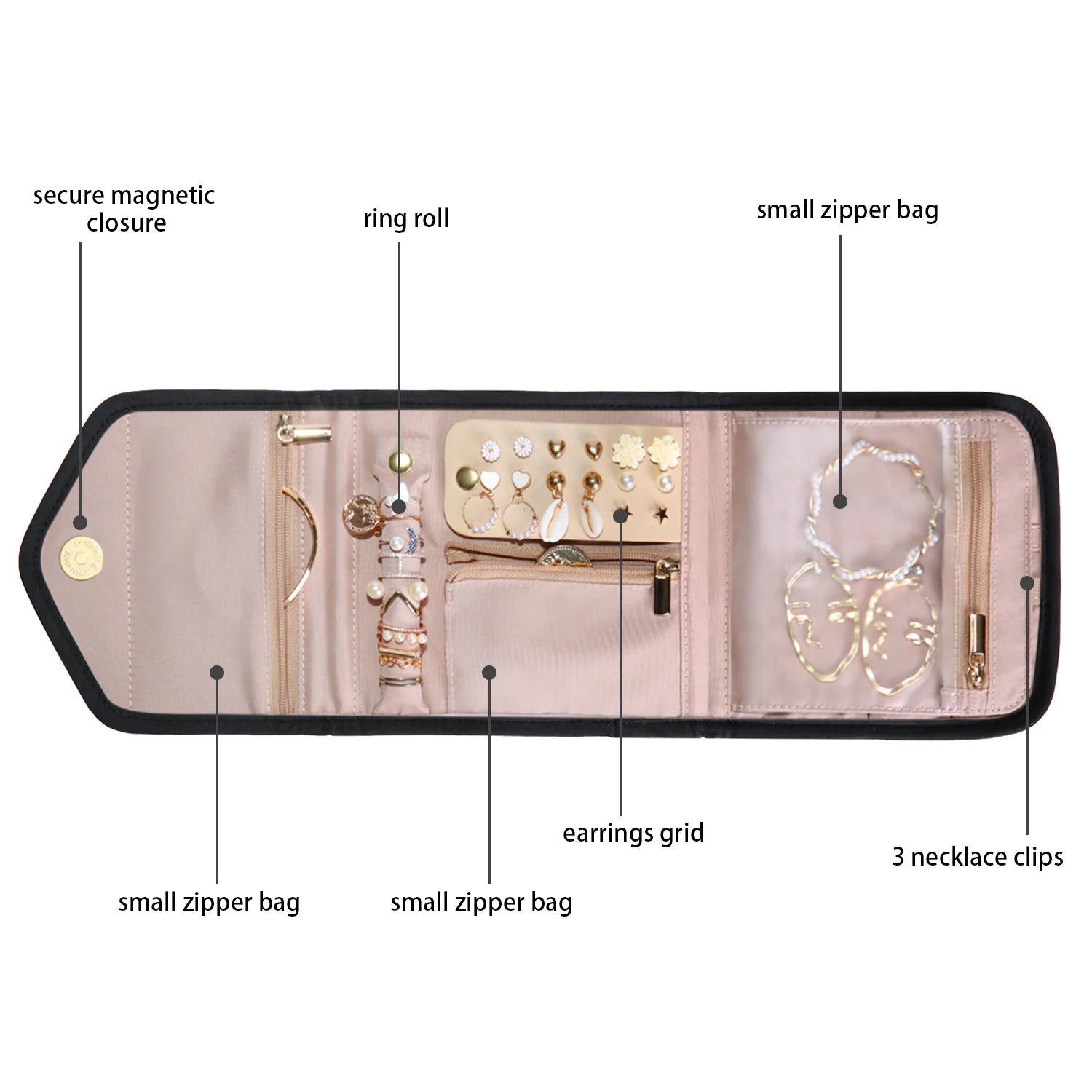 Estojo Organizador de Joias Bags Mart - cores