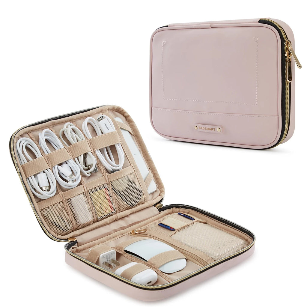 Organizador de Cabos para Viagem à Prova d'Água Bags Mart Cor Rosa