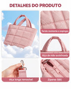 Acabamentos e alças da bolsa transversal Bags Mart cor Rosa