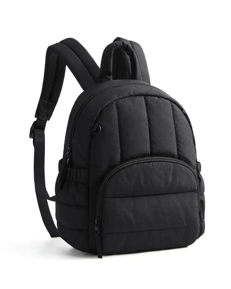 Produto em destaque da mini mochila puffer Bags Mart cor Preto