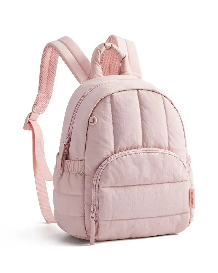Produto em destaque da mini mochila puffer Bags Mart cor Rosa