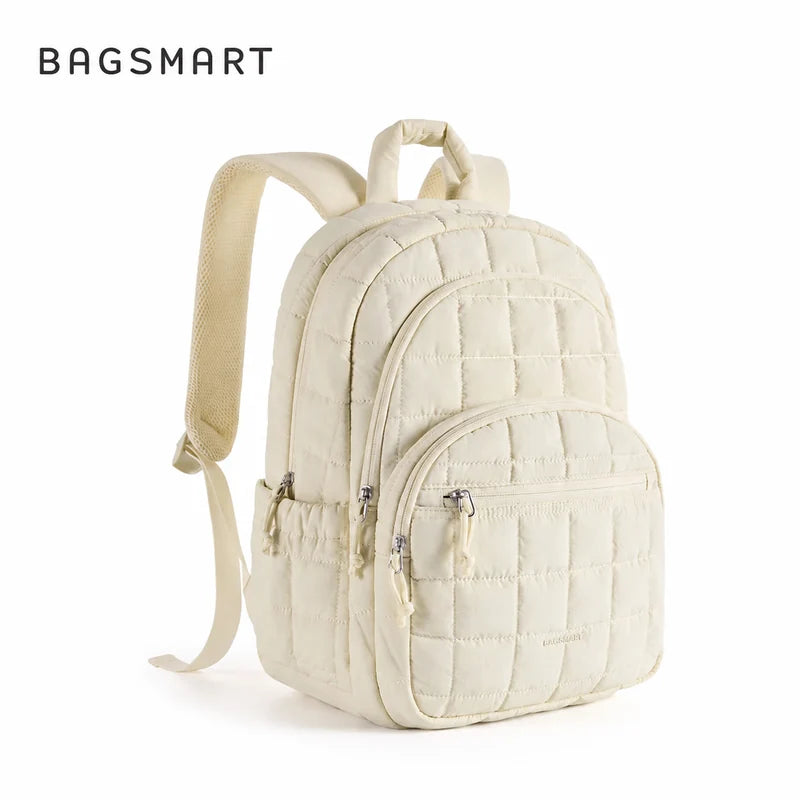 Produto em destaque da mochila casual acolchoada Bags Mart cor Bege