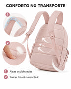 Painel traseiro e alças acolchoadas da mochila casual acolchoada Bags Mart cor Rosa