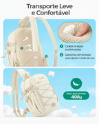 Painel traseiro e alças acolchoadas da mini mochila esportiva Bags Mart cor Bege