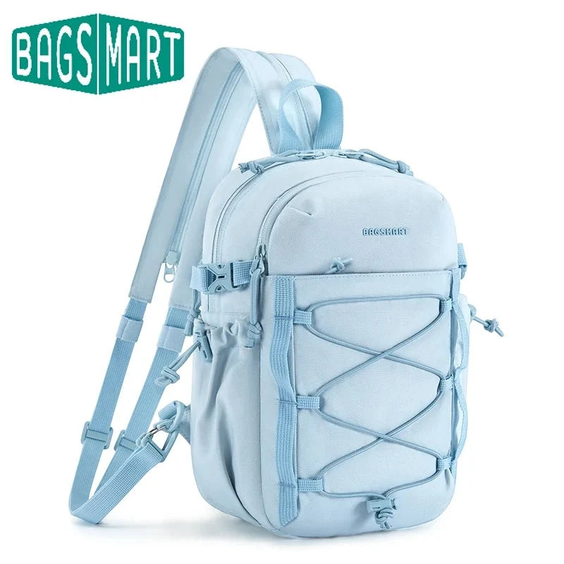 Produto em destaque da mini mochila esportiva Bags Mart cor Céu Azul