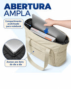 Compartimento para notebook da tote leve 18l Bags Mart cor Bege