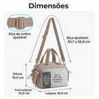 Bolsa de Ombro Feminina Casual Acolchoada Bags Mart Cor Marrom — dimensões em centímetros