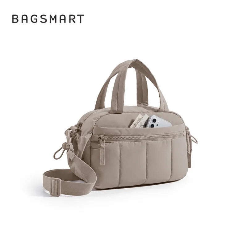 Bolsa de Ombro Feminina Casual Acolchoada Bags Mart Cor Marrom — produto em destaque