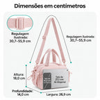Bolsa de Ombro Feminina Casual Acolchoada Bags Mart Cor Rosa — dimensões em centímetros
