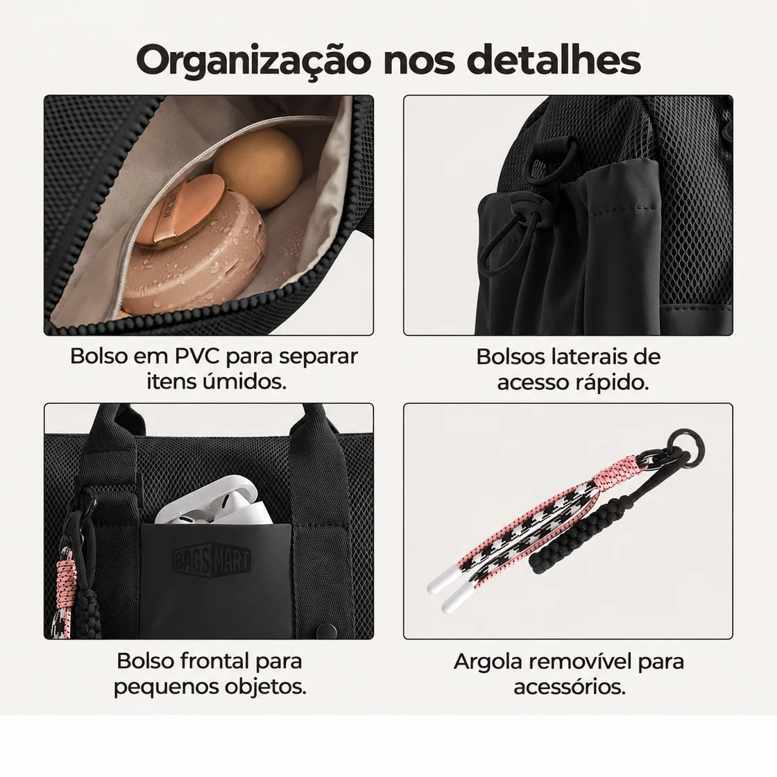 Bolsa Boston Mini 5,5 L Bags Mart Cor Preto — bolsos e acessórios