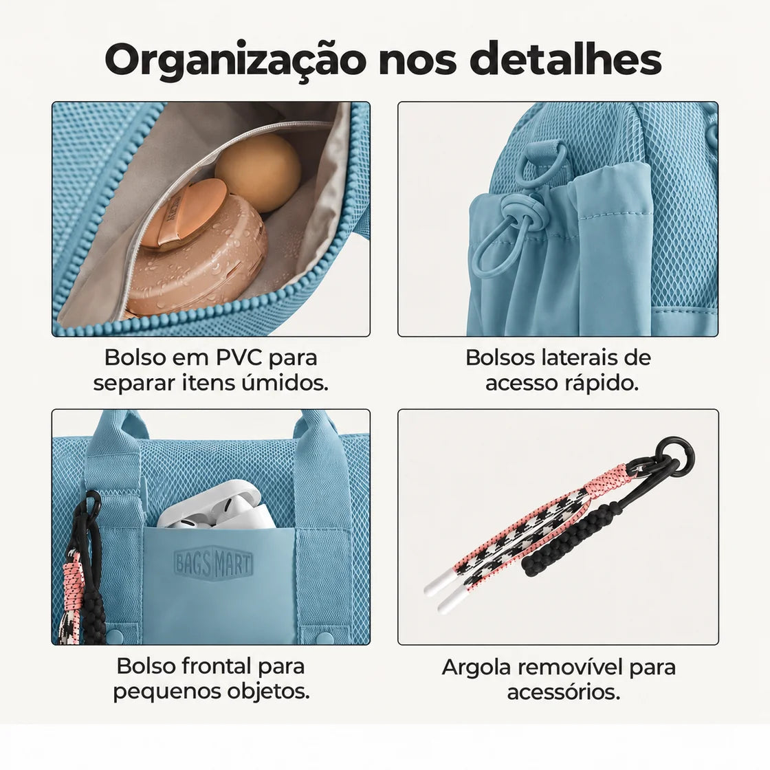 Bolsa Boston Mini 5,5 L Bags Mart Cor Azul — bolsos e acessórios