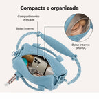 Bolsa Boston Mini 5,5 L Bags Mart Cor Azul — interior e compartimentos