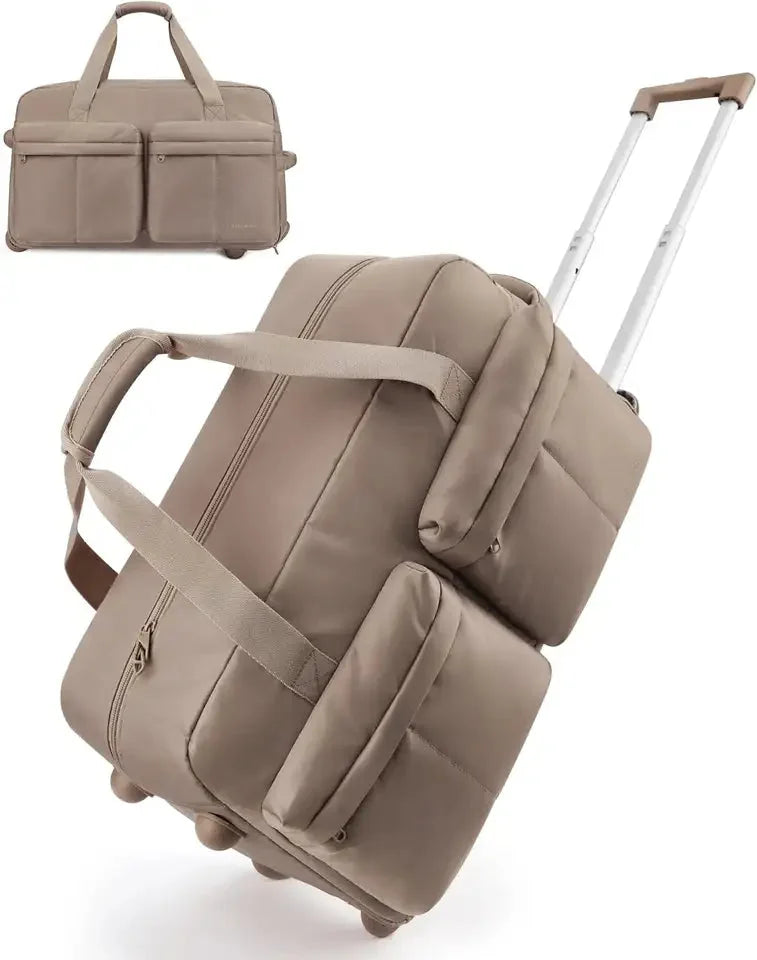 Bolsa Boston com Rodas Bags Mart Cor Cáqui — produto em destaque
