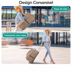 Bolsa Boston com Rodas Bags Mart Cor Cáqui — produto em uso