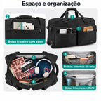 Bolsa Boston com Rodas Bags Mart Cor Preto — interior e bolsos