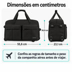 Bolsa Boston com Rodas Bags Mart Cor Preto — dimensões em centímetros