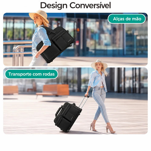 Bolsa Boston com Rodas Bags Mart Cor Preto — produto em uso