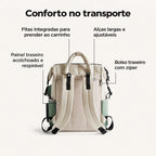 Mochila de Fraldas 25 L com Trocador Bags Mart Cor Verde — alças e painel traseiro