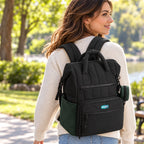Mochila de Fraldas 25 L com Trocador Bags Mart Cor Preto — produto em uso