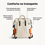 Mochila de Fraldas 25 L com Trocador Bags Mart Cor Laranja — alças e painel traseiro