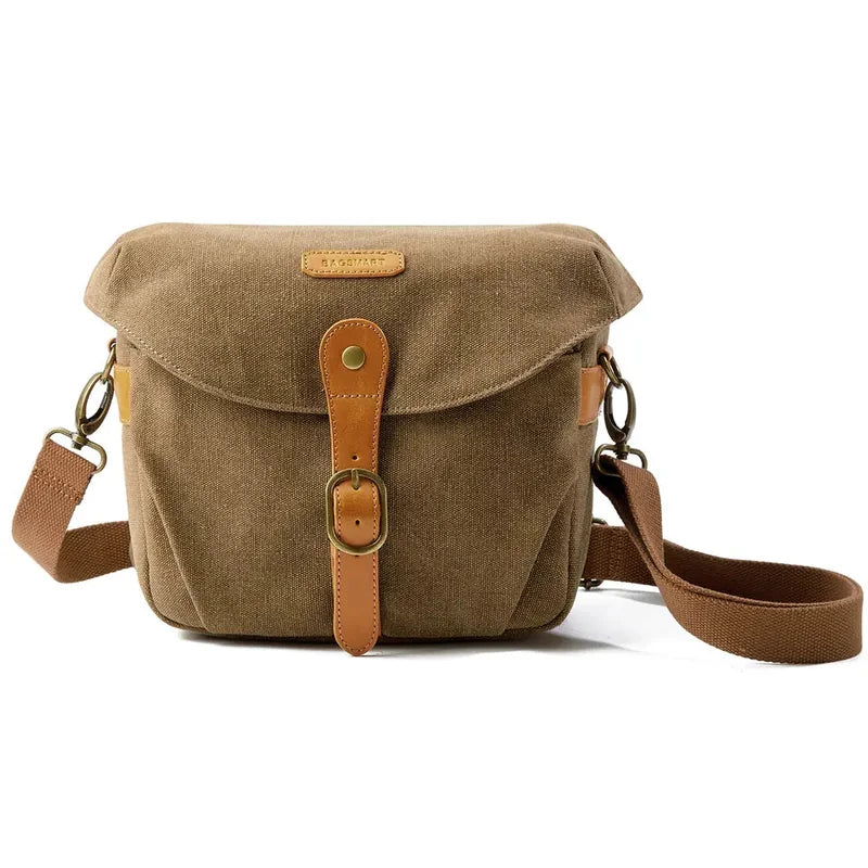 Bolsa Mini para Câmera SLR/DSLR Vintage Acolchoada Bags Mart Cor Marrom — produto em destaque