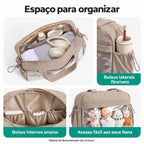 Bolsa Duffel Transversal Feminina Casual Bags Mart Cor Bege — interior e bolsos