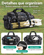 Mochila Tática Masculina 33 L com Compartimento para Sapatos Bags Mart Cor Camuflado Floresta — bolsos externos, cintas e patch removível