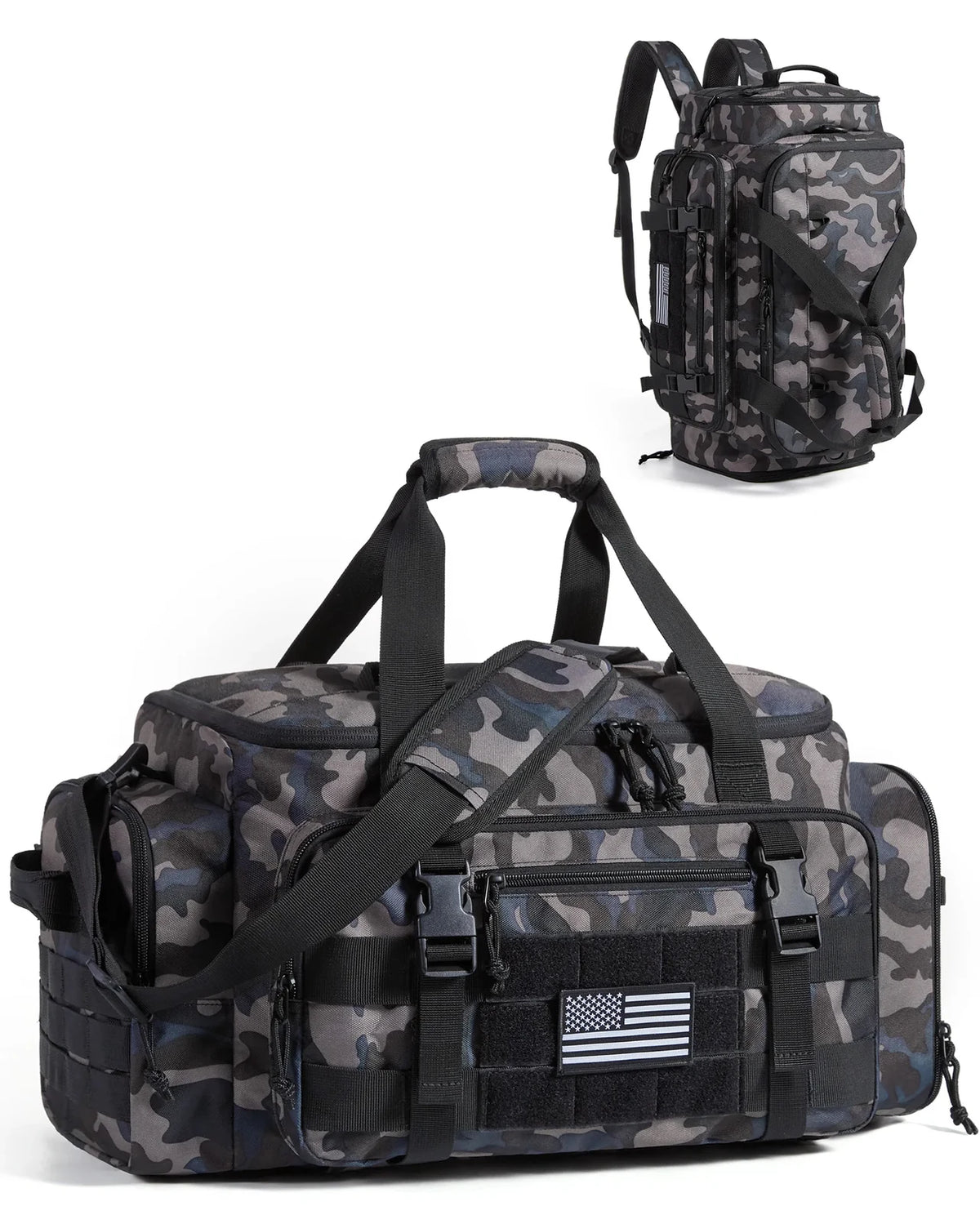 Mochila Tática Masculina 33 L com Compartimento para Sapatos Bags Mart Cor Camuflado Floresta — produto em destaque