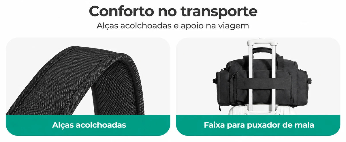 Mochila Tática Masculina 33 L com Compartimento para Sapatos Bags Mart Cor Preto — alças acolchoadas e faixa para mala