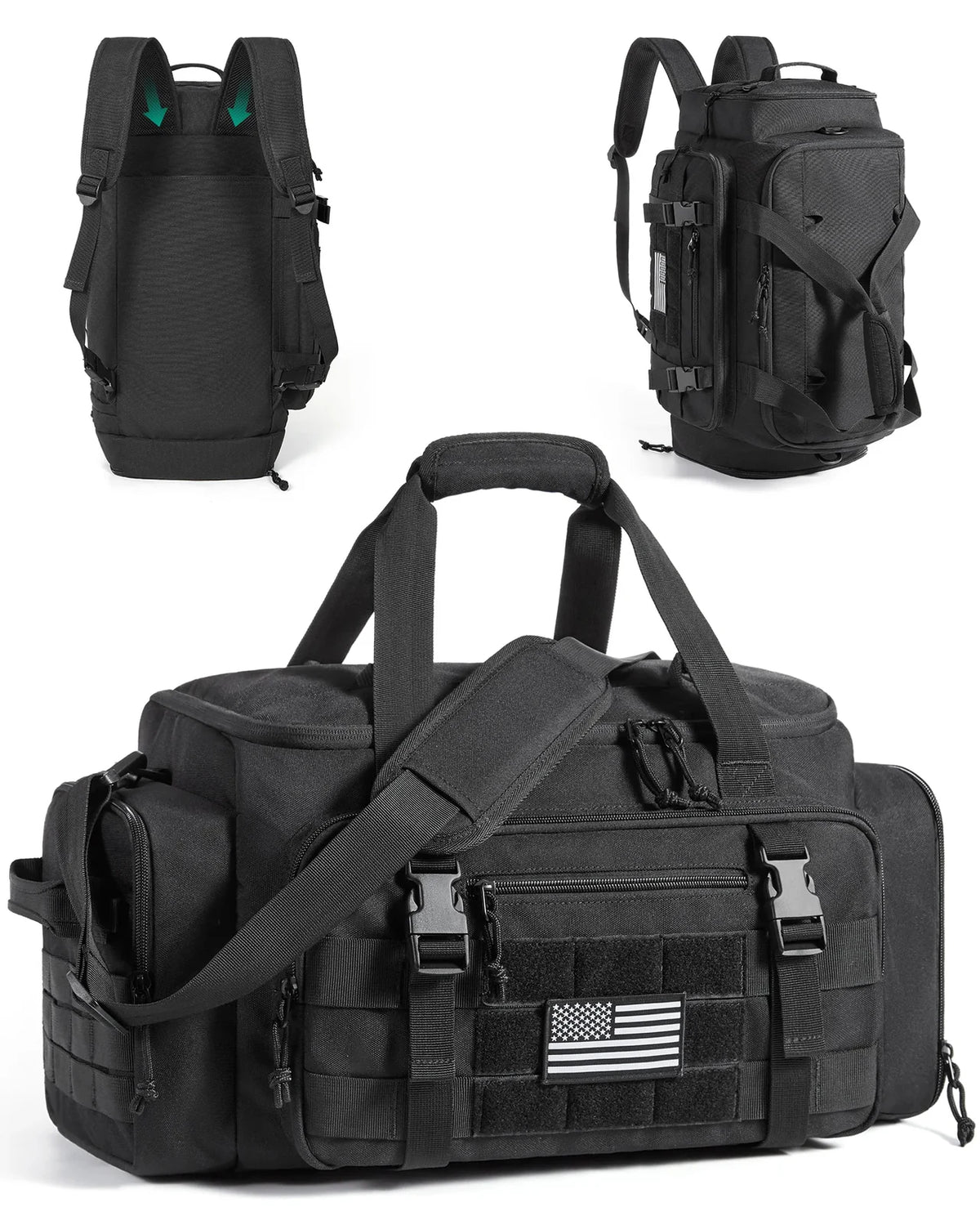 Mochila Tática Masculina 33 L com Compartimento para Sapatos Bags Mart Cor Preto — produto em destaque