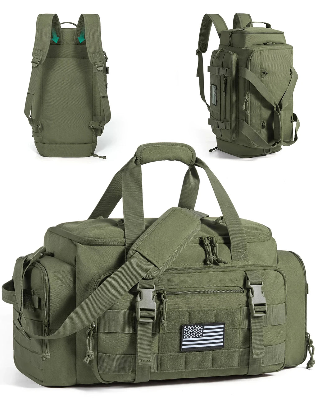 Mochila Tática Masculina 33 L com Compartimento para Sapatos Bags Mart Cor Verde Exército — produto em destaque