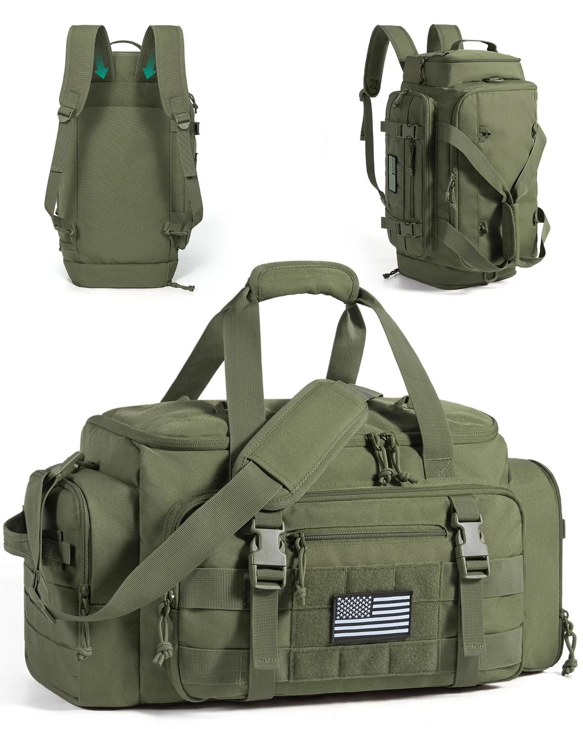 Mochila Tática Masculina 33 L com Compartimento para Sapatos Bags Mart Cor Verde Exército — produto em destaque