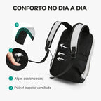 Alças e painel traseiro — Mochila Executiva Multifuncional para Notebook Bags Mart Cor Cinza