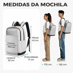 Dimensões em centímetros — Mochila Executiva Multifuncional para Notebook Bags Mart Cor Cinza