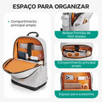 Organização e compartimentos — Mochila Executiva Multifuncional para Notebook Bags Mart Cor Cinza
