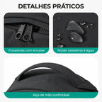 Acabamentos, tecido e puxadores — Mochila de Viagem Feminina Ultraleve Resistente à Água Bags Mart Cor Preto