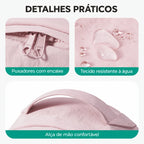 Acabamentos, tecido e puxadores — Mochila de Viagem Feminina Ultraleve Resistente à Água Bags Mart Cor Rosa