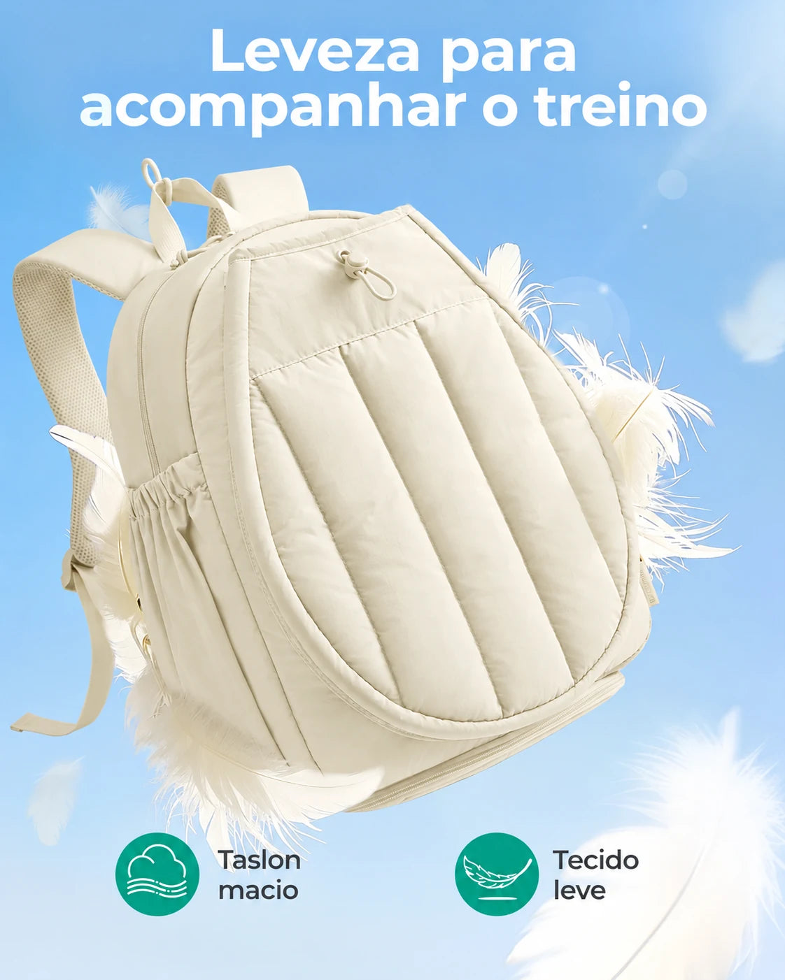 Mochila para raquetes Bags Mart cor bege — tecido e acabamento acolchoado