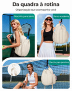 Mochila para raquetes Bags Mart cor bege — mochila em uso