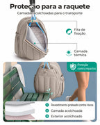 Mochila para raquetes Bags Mart cor marrom — camadas de proteção da raquete